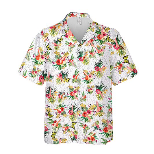 Funny Hawaii Shirt Dunny Pnis Tropical Flower Pattern Hawaiian Shirt White Unisex