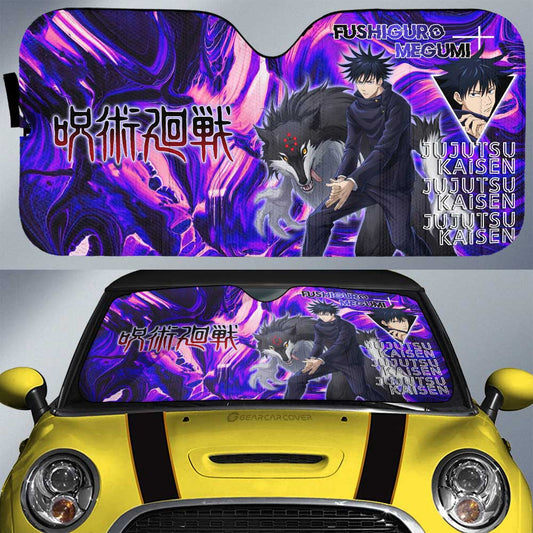 Jujutsu Kaisen Car Sun Shade Megumi Fushiguro Jujutsu Kaisen Character Winshield Sun Shade Black Purple