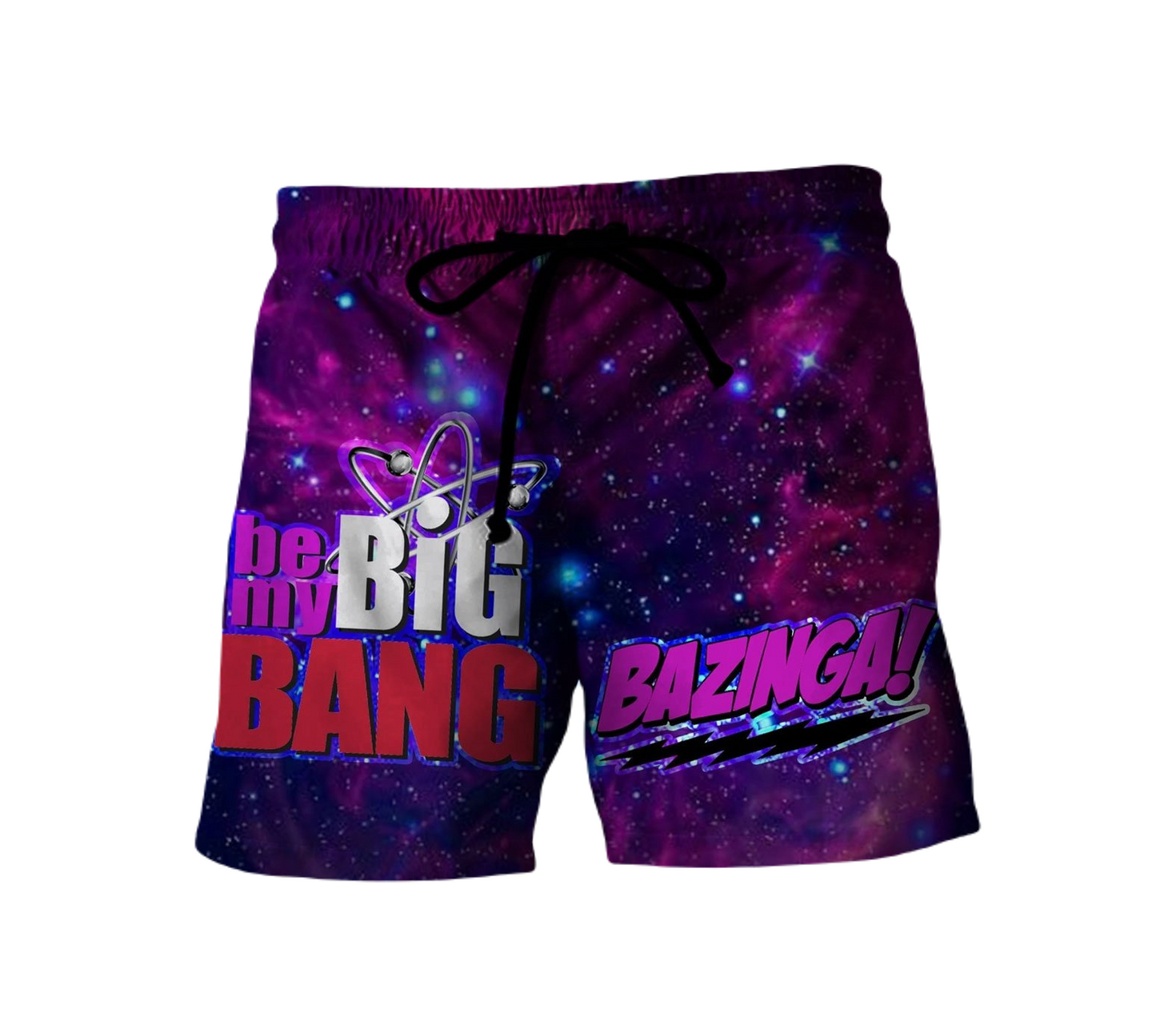 Funny Shorts Be My Big Bang Bazinga Beach Shorts Purple