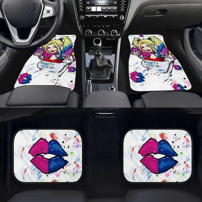 Harley Quinn Car Mats DC Cool Harley Quinn Sketch Art Car Floor Mats Colorful