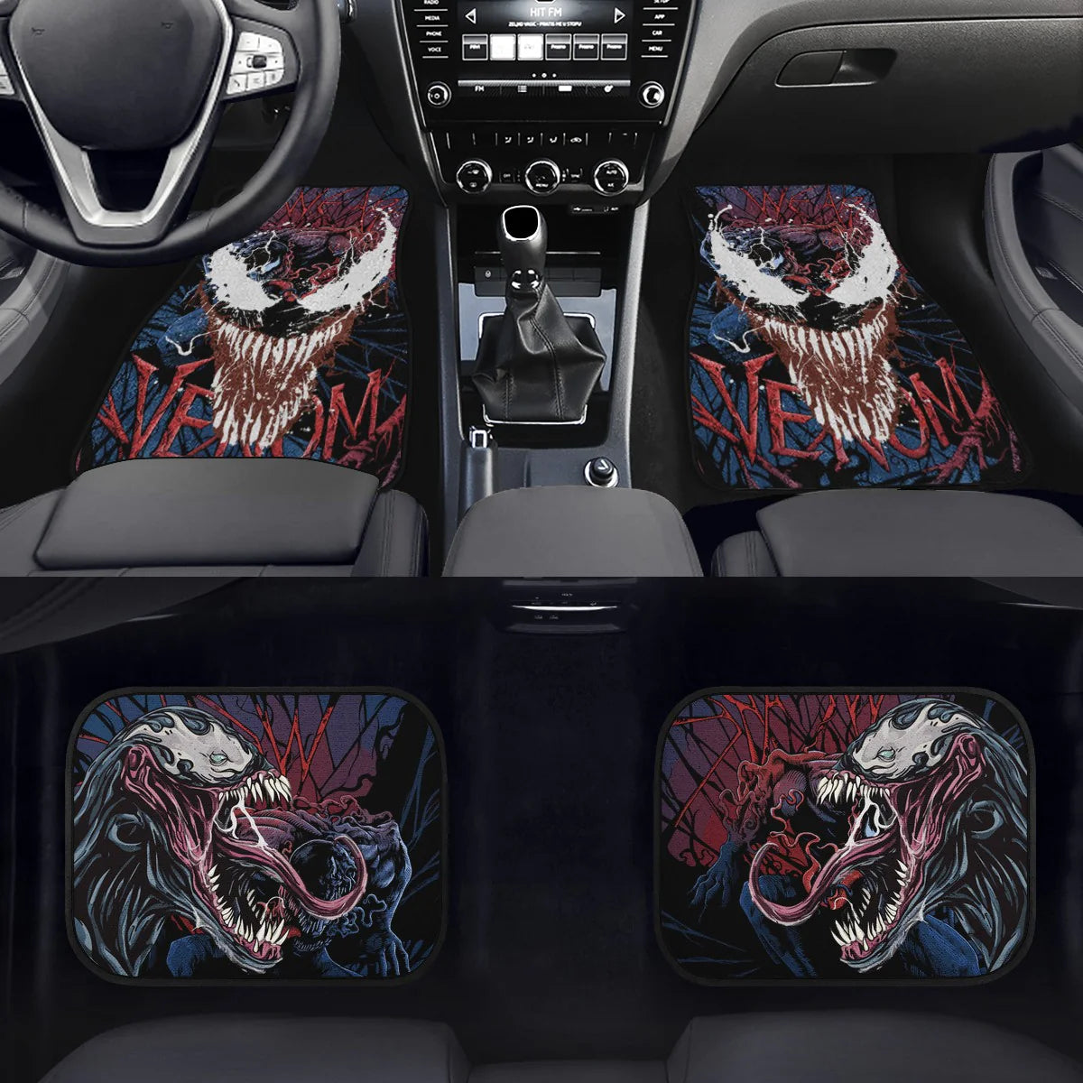 Venom Car Mats MV Character We Are Venom Car Floor Mats Blue Red