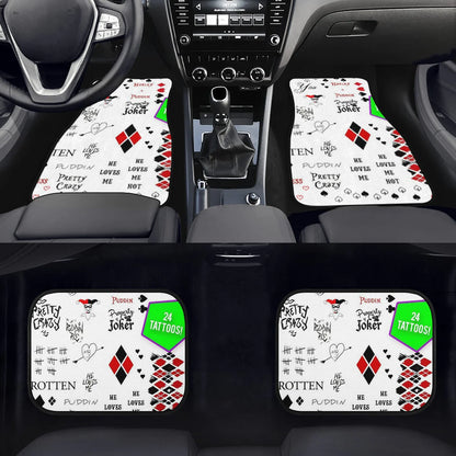 Harley Quinn Car Mats DC Harley Quinn Crazy Quotes Pattern Car Floor Mats White