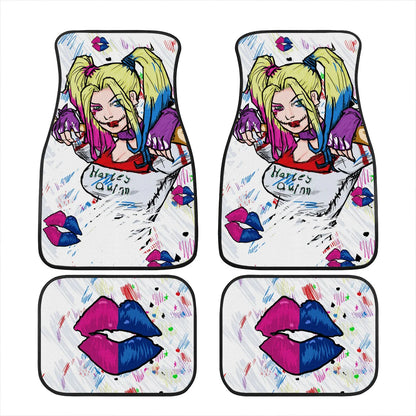 Harley Quinn Car Mats DC Cool Harley Quinn Sketch Art Car Floor Mats Colorful