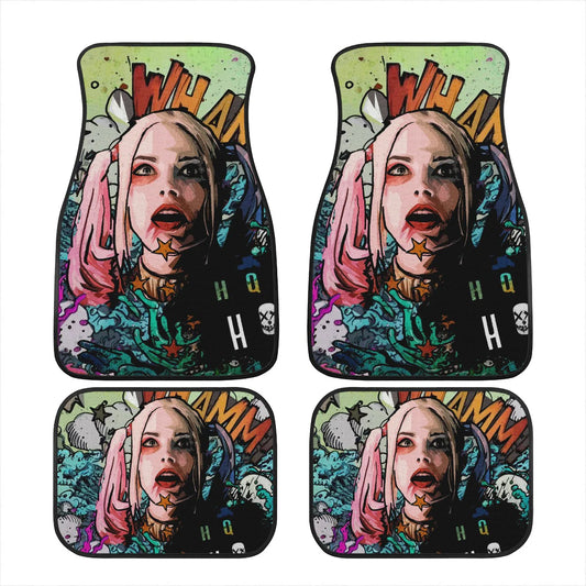 Harley Quinn Car Mats DC Harley Quinn From Suicide Squad Comic Style Car Floor Mats Colorful