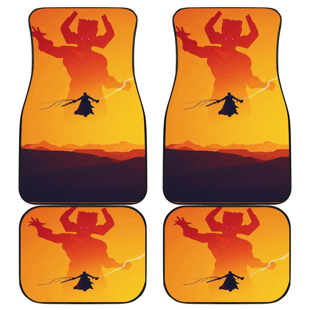 MV Car Floor Mats Galactus Vs Thor Silhouette MV Universe Sunset Car Mats