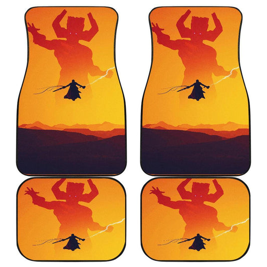 MV Car Floor Mats Galactus Vs Thor Silhouette MV Universe Sunset Car Mats