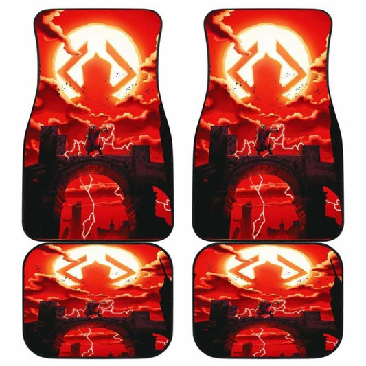 MV Car Floor Mats Galactus Fight Vs Thor The Red Sky Car Mats