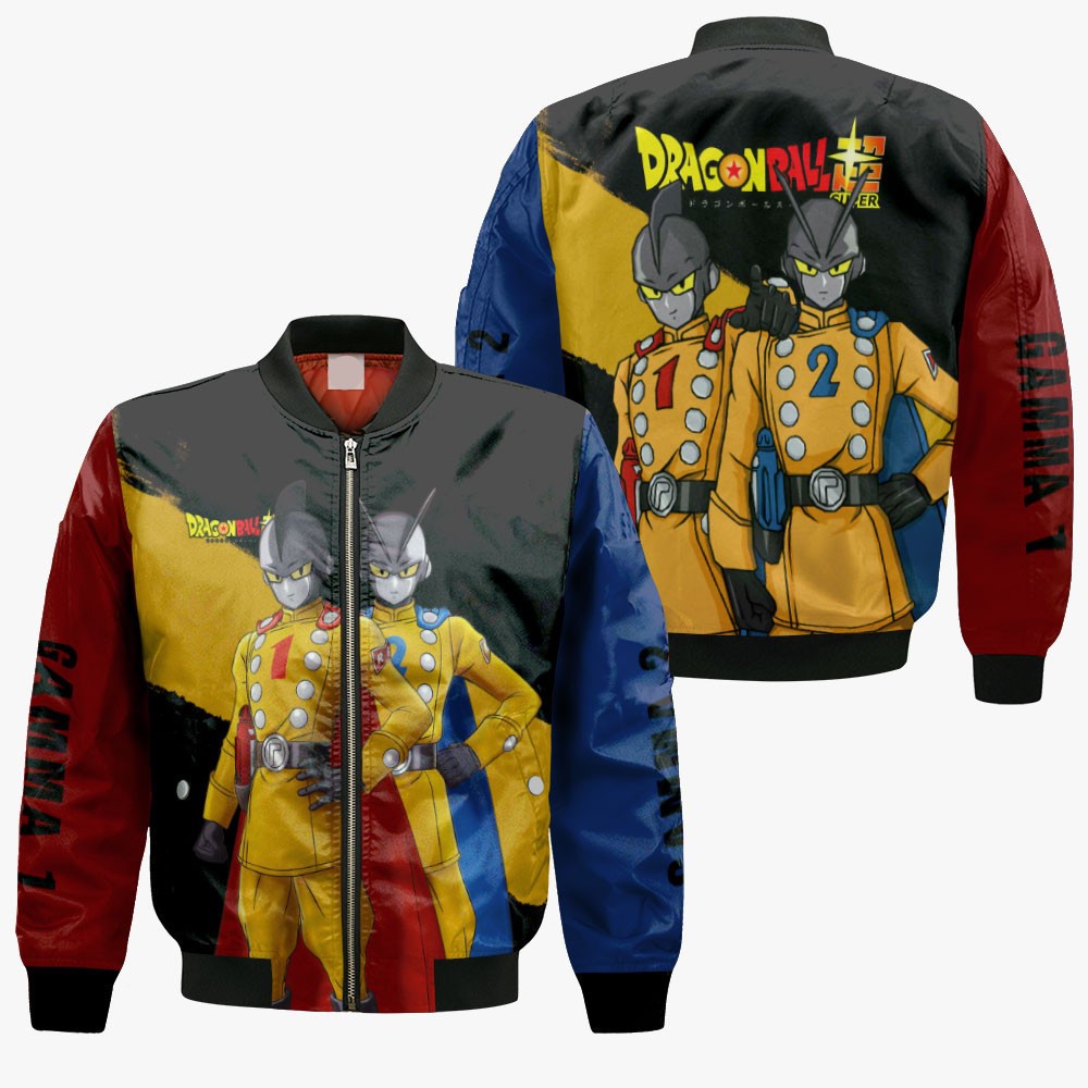 Dragon Ball Bomber Jacket Gamma 1 And Gamma 2 Graphic Bomber Black Blue Unisex