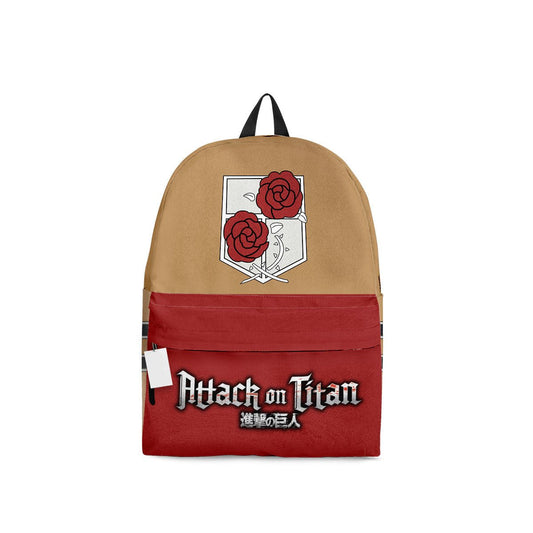 Attack On Titan Backpack Barrison Regiment Suit Costume And Symbol Backpacks Brown Red