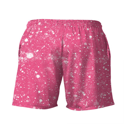 Flamingo Shorts Twinkle Flamingo On Swimming Float Beach Shorts Pink