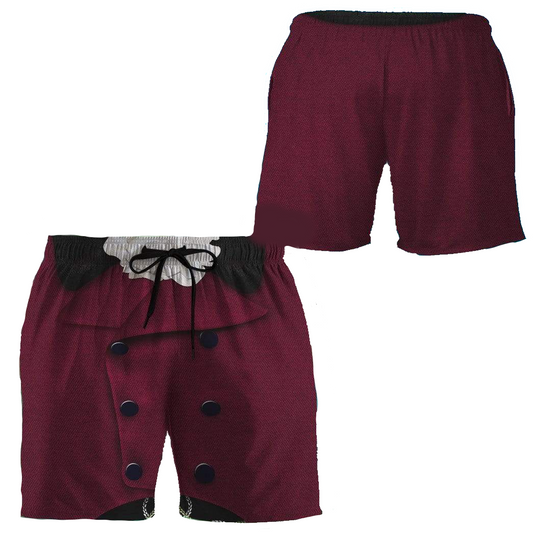 Historical Shorts Historical Aaron Burr Costume Beach Shorts Red