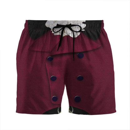 Historical Shorts Historical Aaron Burr Costume Beach Shorts Red