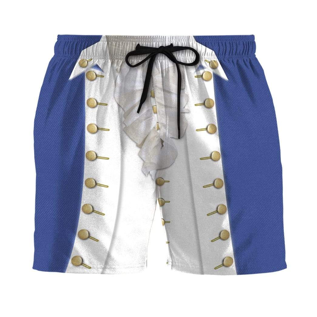 Historical Shorts Historical Alexander Hamilton Costume Beach Shorts White Blue