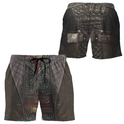 Historical Shorts Historical Ancient Roman Costume Beach Shorts Brown