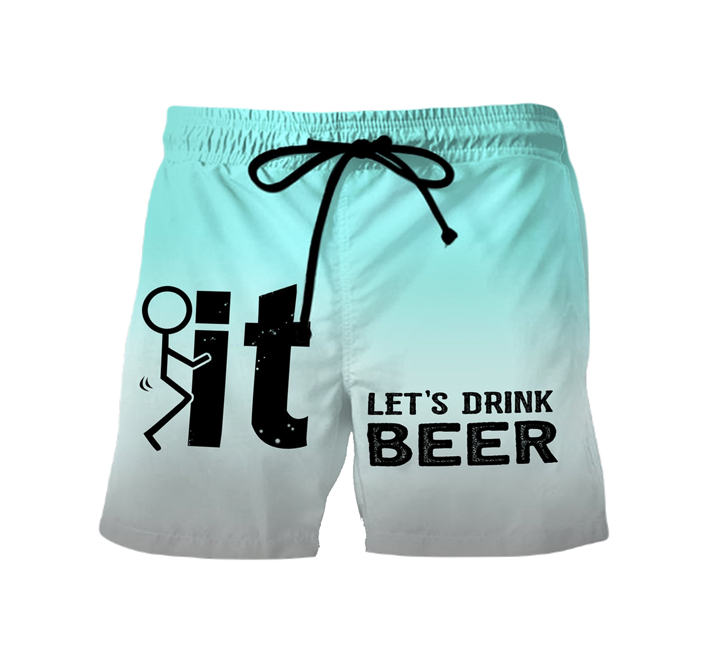 Funny Shorts Fck It Let's Drink Beer Beach Shorts White