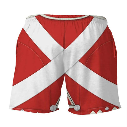 Historical Shorts Historical British Army Redcoats Costume Beach Shorts Red White