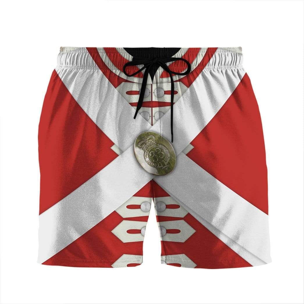 Historical Shorts Historical British Army Redcoats Costume Beach Shorts Red White