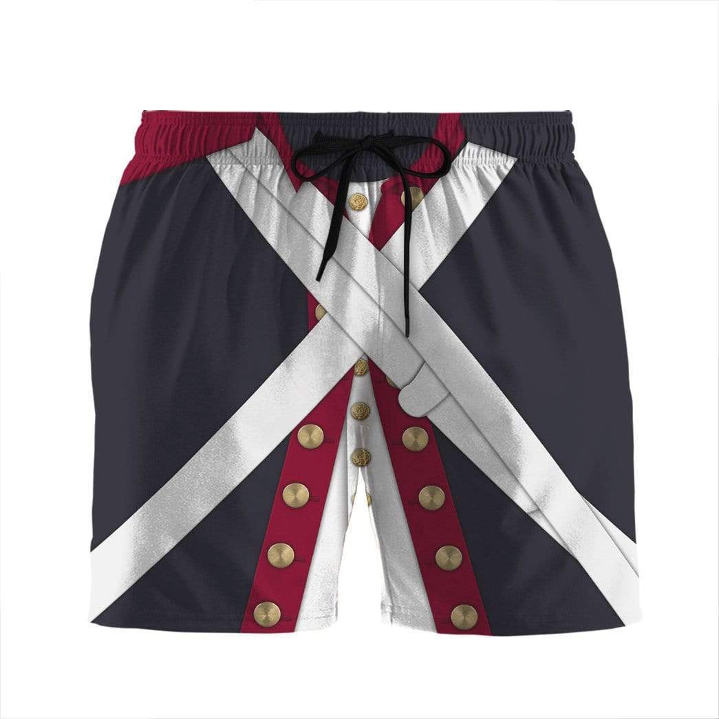 Historical Shorts Historical Continental Army Costume Beach Shorts Black White