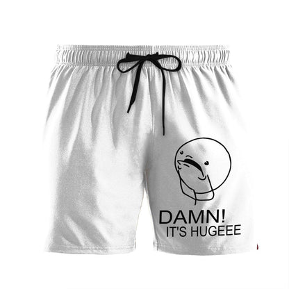 Funny Shorts Funny Damn Its Hugeee Beach Shorts White