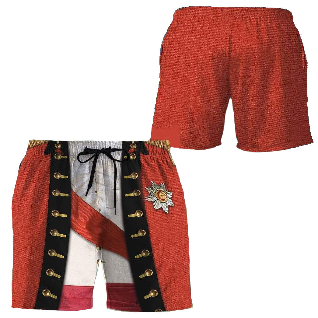 Historical Shorts Historical Henry Clinton Costume Beach Shorts Red Wh ...