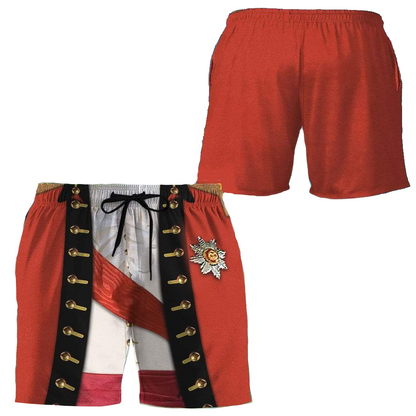 Historical Shorts Historical Henry Clinton Costume Beach Shorts Red White