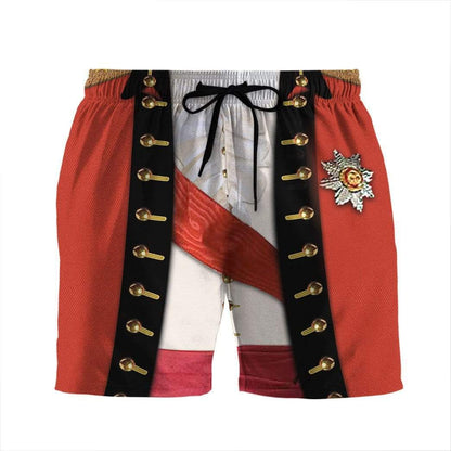 Historical Shorts Historical Henry Clinton Costume Beach Shorts Red White