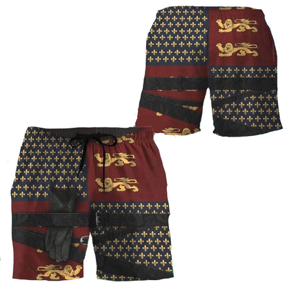 Historical Shorts Historical Henry V Costume Beach Shorts Black Red