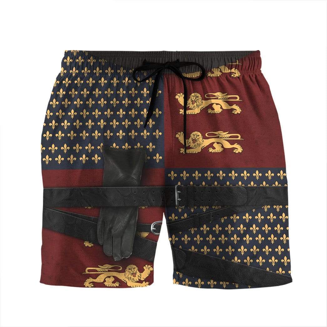 Historical Shorts Historical Henry V Costume Beach Shorts Black Red