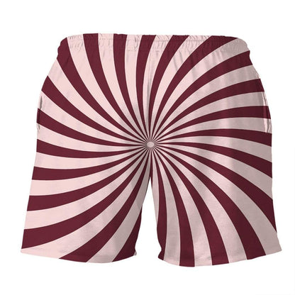 Funny Shorts Lick It Lips And Candy Beach Shorts Red Pink