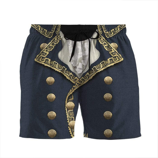 Historical Shorts Historical Marquis De Lafayette Costume Beach Shorts Blue