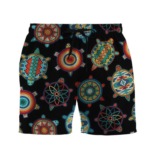 Turtle Shorts Native American Turtles Pattern Beach Shorts Colorful