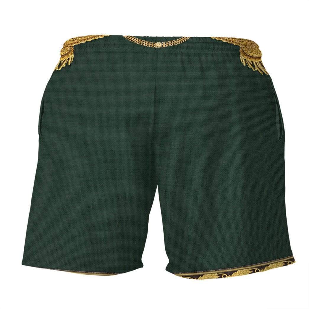 Historical Shorts Historical Nicholas II Costume Beach Shorts Green Blue