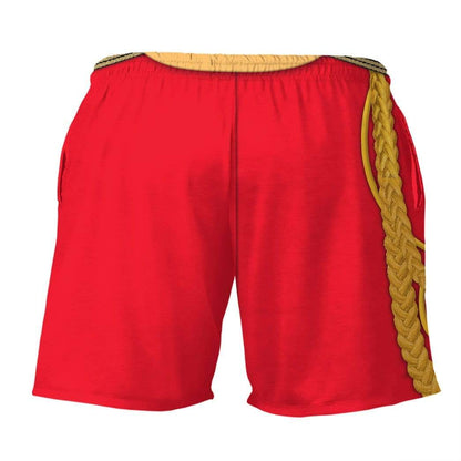 Historical Shorts Historical Queen Elizabeth Costume Beach Shorts Red