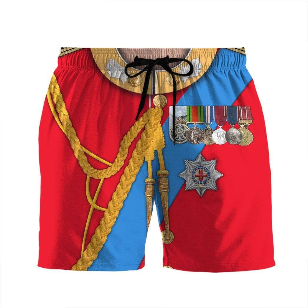 Historical Shorts Historical Queen Elizabeth Costume Beach Shorts Red