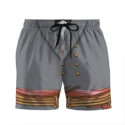 Historical Shorts Historical Robert E Lee Costume Beach Shorts Gray