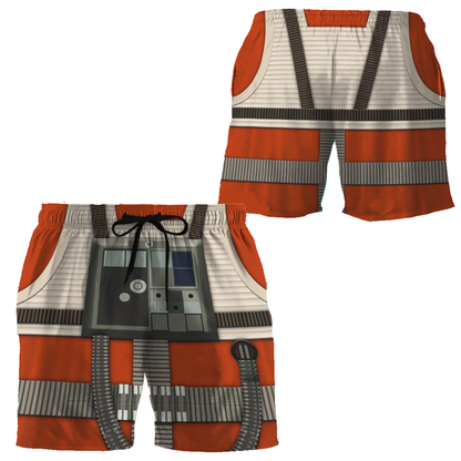 SW Shorts SW Rebel Pilot Costume Beach Shorts Orange