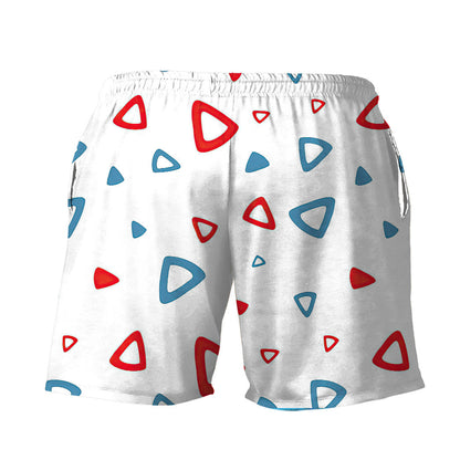 PKM Shorts PKM Togepi Egg Pattern Beach Shorts White