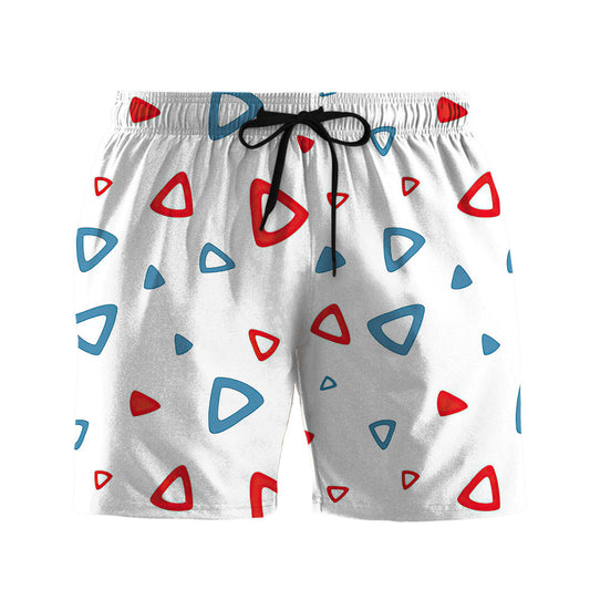 PKM Shorts PKM Togepi Egg Pattern Beach Shorts White