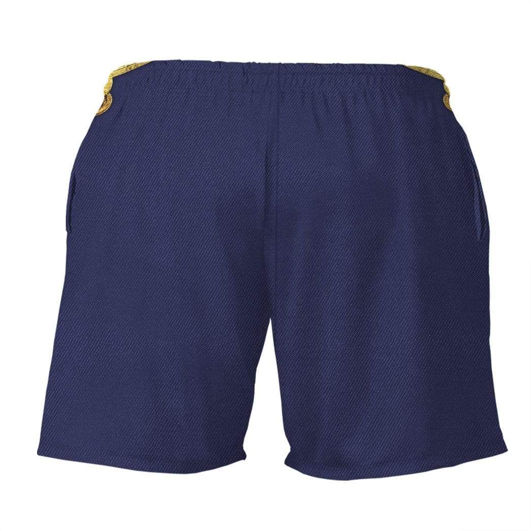 Historical Shorts Historical US Navy Uniform Costume Beach Shorts Blue Yellow