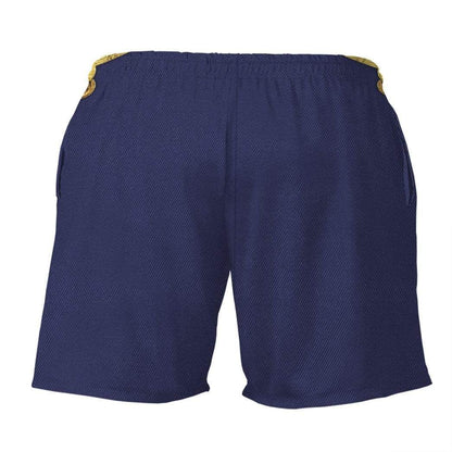 Historical Shorts Historical US Navy Uniform Costume Beach Shorts Blue Yellow