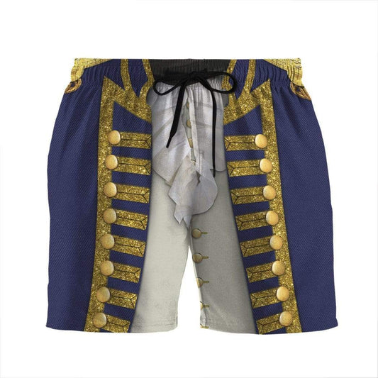 Historical Shorts Historical US Navy Uniform Costume Beach Shorts Blue Yellow