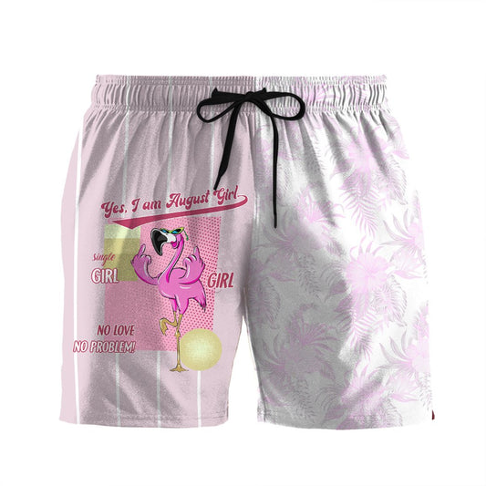 Flamingo Shorts Yes I Am August Girl Beach Shorts Pink