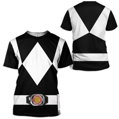 Cosplay Black Mighty Morphin Power Ranger - T-Shirts - PRHS30