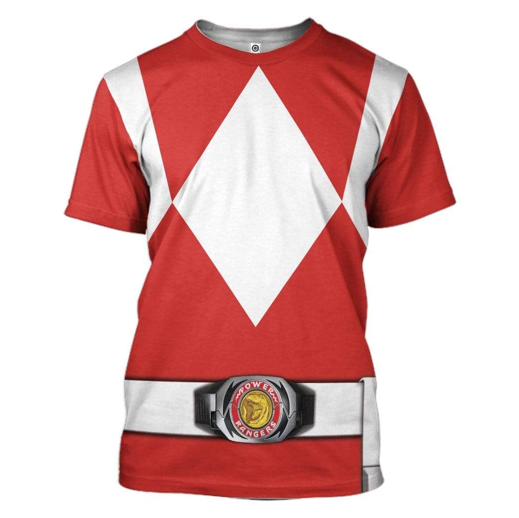 Cosplay Red Mighty Morphin  Power Ranger - T-Shirts - PRHS64