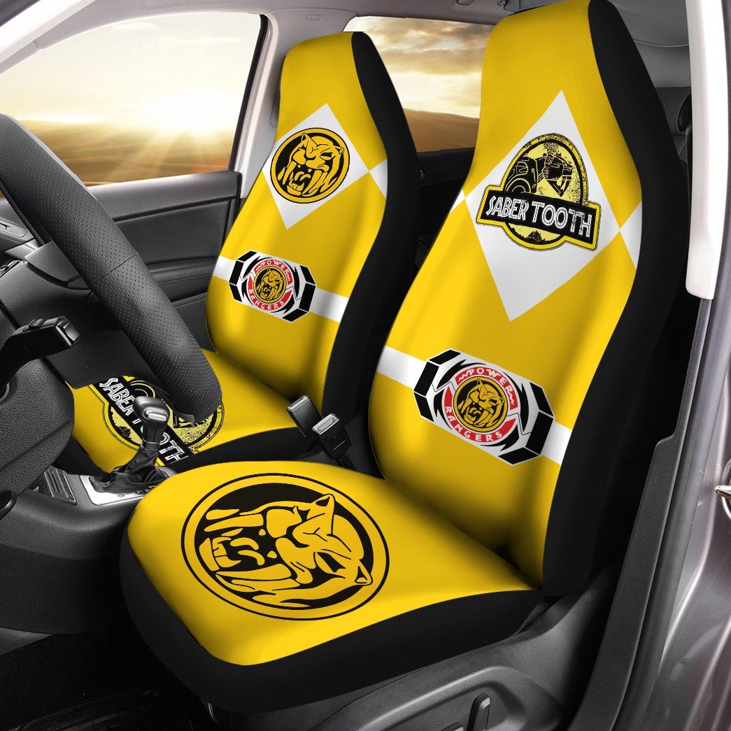 Power Ranger Car Seat Covers Mighty Morphin Power Ranger Saber Tooth Seat Covers Yellow