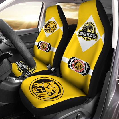 Power Ranger Car Seat Covers Mighty Morphin Power Ranger Saber Tooth Seat Covers Yellow