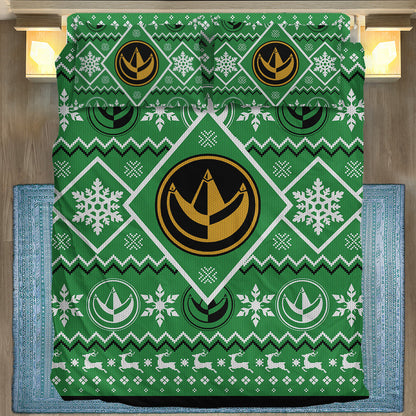 Power Ranger Bedding Set Mighty Morphin Green Power Ranger Duvet Covers Green Unique Gift