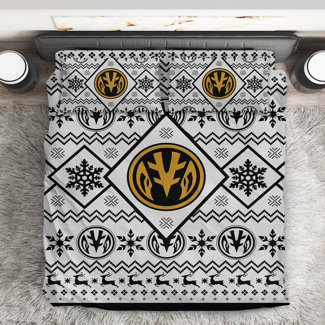 Power Ranger Bedding Set Mighty Morphin White Power Ranger Duvet Covers White Unique Gift