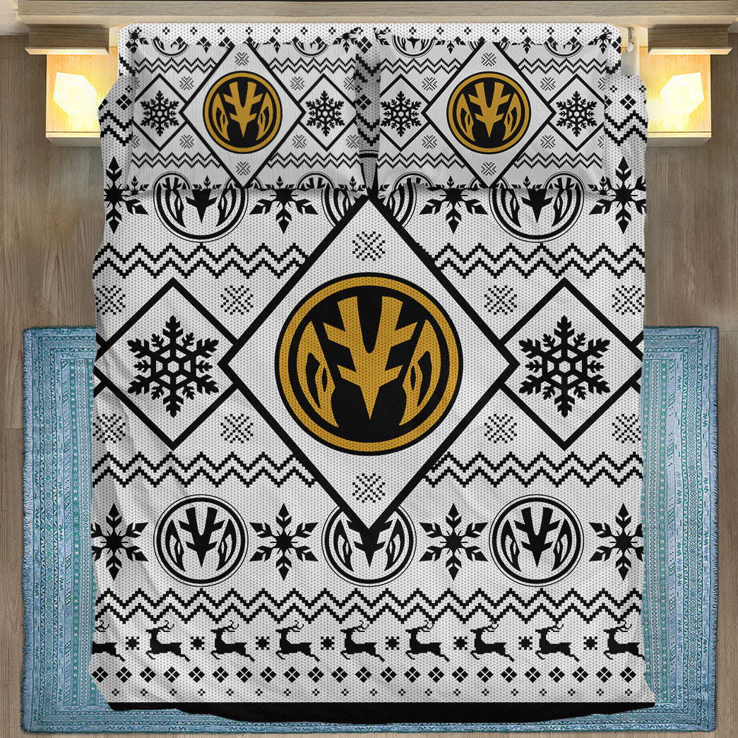 Power Ranger Bedding Set Mighty Morphin White Power Ranger Duvet Covers White Unique Gift