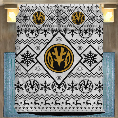 Power Ranger Bedding Set Mighty Morphin White Power Ranger Duvet Covers White Unique Gift